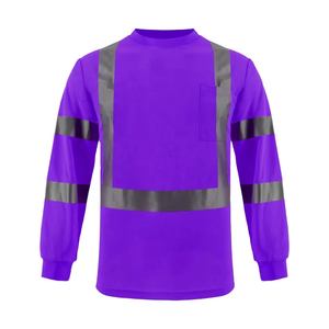 T-shirts de sécurité professionnels de qualité supérieure, respirants, avec bande réfléchissante, haute visibilité, manches longues, pour la construction, vente en gros - Product Image 6