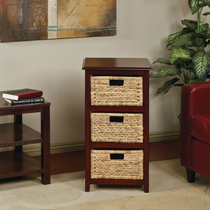 High Quality Vietnam-Made Wooden Cabinet with Water Hyacinth Basket <b>Storage</b> Drawer Cabinet for Home Furniture Wholesaler - Product Image 4