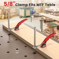 Pince de serrage robuste métrique à cliquet pour table de travail, avec verrouillage rapide et surface électrolytique, pour la fabrication et le travail des métaux
