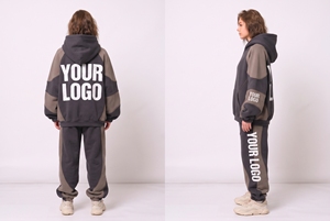 Conjunto Deportivo Personalizado, 20% Poliéster, 80% Algodón, Estilo Holgado, 2 Piezas, Sudadera con Forro Polar, Bordado de Moda, Invierno - Product Image 2