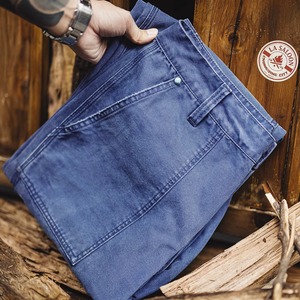 Modern <b>Men</b>‘s Vintage Washed Denim <b>Jeans</b> Blue Cotton Canvas Workwear Zipper Pants Loose Fit Casual Midweight Regular Wash Autumn - Product Image 6