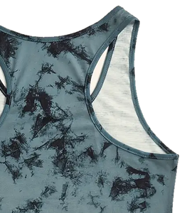 Women's <b>Tie</b> Dye Tank Top Scoop Neck Knitted Breathable Casual Wear Printed <b>Polyester</b> Sleeveless Top - Product Image 3