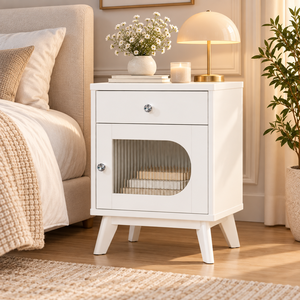 Collection EVEREST - Meubles de rangement modernes pour chambre à coucher en bois de pin massif - Table de chevet fonctionnelle en bois - Product Image 3