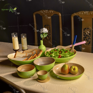 Cuenco de bambú hilado ecológico natural seleccionado a mano para fiestas de comidas familiares clásicas personalizadas de Vietnam - Product Image 5