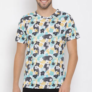 <b>Men's</b> O-Neck Short Sleeve Printed <b>Paisley</b> Pattern Knitted Casual T-<b>Shirt</b> Regular Fit X Customized Logo - Product Image 4