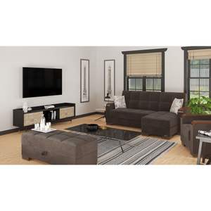 PrimeNest ZenAero Collection Convertible Wood Trimmed <b>Chaise</b> <b>Lounge</b> Upholstered with Storage Feature - Product Image 4