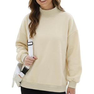 Sweat-shirt unisexe à col roulé personnalisé avec logo sur le devant, service OEM de haute qualité, 100% coton respirant doublé en polaire - Product Image 3