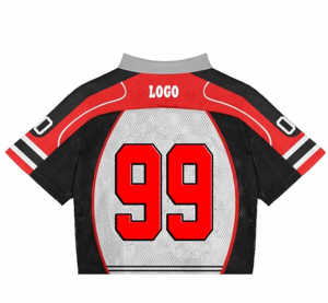 Custom Retro Crop American Football Jerseys Sublimated Printing Men's Lightweight Mesh V-Neck Short Sleeve Custom Design & Logo - Product Image 6