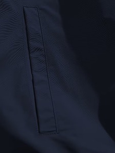 Chaqueta Deportiva Azul Marino para Hombre, Cortavientos, con Rayas Blancas, Cierre de Cremallera, Cuello Alto, Corte Regular, para Otoño - Product Image 4