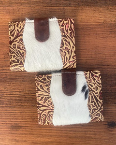 New Real Cowhide Leather Carving Women Wallet Stylish <b>Phone</b> Cases New Western Hot Selling Western Embossed Print Leather Wallets - Product Image 3