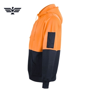 Sudadera con Capucha de Trabajo Personalizada para Hombre, Talla Grande, de Alta Visibilidad, Bicolor, con Serigrafía, de Poliéster, con Forro Polar de Seguridad - Product Image 4