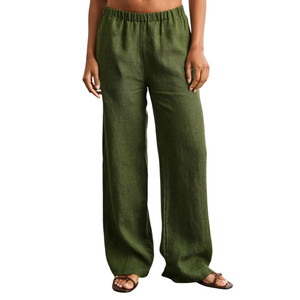 Drawstring Trending <b>Linen</b> Wide Leg Trouser for Women Casual Wear <b>Linen</b> Trouser Low Moq Sustainable - Product Image 3