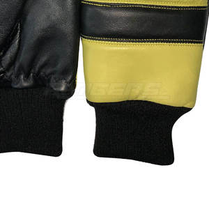 Leather Gloves For Men Women <b>Black</b> Yellow Casual Winter Outdoor OEM Custom Logo Gloves Supplier Warm Fleece Lined Leather Gloves - Product Image 3