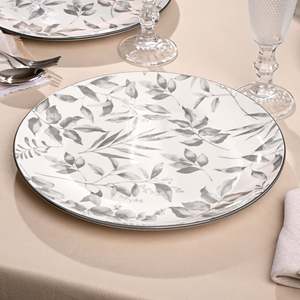 Ivory 10.8-Inch Porcelain <b>Dining</b> Plates <b>Set</b> of 6 Durable and Dishwasher Safe for Restaurant Use Customizable Logo - Product Image 1