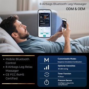 Masajeador de Pies y Piernas, 8 Cámaras, Botas de Compresión de Aire Impermeables, Pantalla LED, Recargable por USB, AS ALL STAR CE - Product Image 6