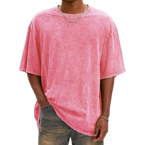 <b>Tie</b> Dye Acid Wash Tee With Blue And <b>White</b> Swirl Pattern Dropped Shoulders Loose Fit Soft Cotton Acid Washed - Product Image 4