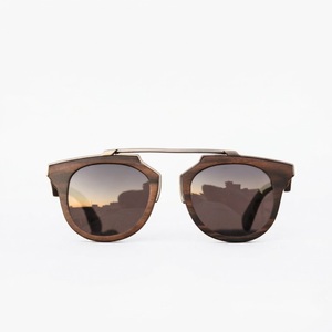 Square Wooden <b>Sunglasses</b> For Men Women Custom Logo <b>Oversized</b> Flat Top Two-Tone Mismatched Lens Eco-Friendly Wood Frame Eyeglass - Product Image 6
