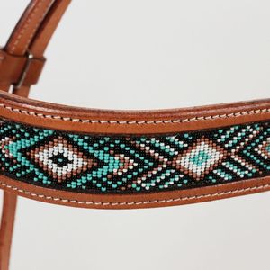Conjunto de Brida para Caballo Estilo Western, Cabezada de Cuero Grabada a Mano con Collarín y Riendas a Juego - Product Image 3