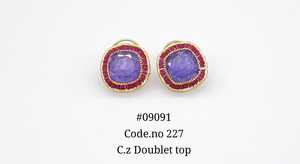 Pendientes de circonita 09091, chapados en oro, con circonita doble, forma de cojín, joyería de moda para mujer, regalo para fiestas. - Product Image 5