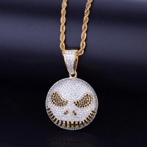 Round Face Pendant Necklace Cubic Zircon Mens Hip Hop Jewelry <b>Iced</b> <b>Out</b> Circular Medallion Bling Gold Silver <b>Chain</b> Charm Mens - Product Image 6