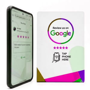 แท่นวางรีวิว PVC RFID/NFC พร้อมการ์ดแสดงผลแบบแตะเพื่อรีวิว สำหรับธุรกิจ - โลโก้สั่งทำได้ & ดีไซน์กันน้ำ - Product Image 2