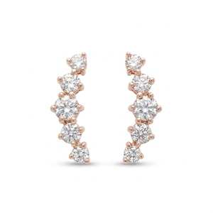 Pendientes de Oreja con Diamantes Cultivados en Laboratorio, Oro Rosa de 18K, 0.61ct, Certificado IGI, 1.08g, Regalo de Aniversario de Bodas para Mujer - Product Image 1