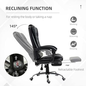 High Back Executive Office Chair Adjustable Headrest <b>Footrest</b> Revolving Massage Black Desk Chair Made Aluminium Mesh BIFMA - Product Image 5