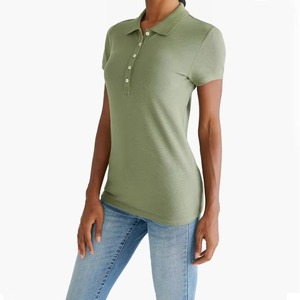 Camiseta Polo para Mujer de Color Único, Fabricante, Logotipo Personalizado, Algodón Piqué, OEM, ODM, Precio al por Mayor - Product Image 3