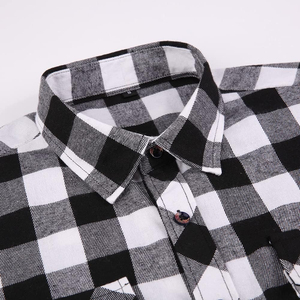 Chemises en flanelle à manches longues pour hommes, design à carreaux renforcé et cousu, produit fiable, chemises boutonnées. - Product Image 2