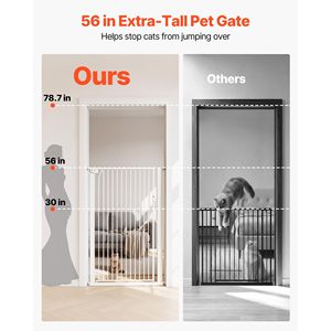 Cancelletto per Animali Domestici da 29-41 Pollici di Larghezza e 56 Pollici di Altezza per Gatti e Cani, Kit di Montaggio a Pressione, Finitura Solida Spessa 1,3 Pollici - Product Image 2