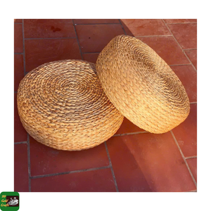 99 Gold Data Water Hyacinth Natural Fiber Handmade Foam Filled Geometric Pattern Cushion <b>Pad</b> for Hotel Use Home Decor Stool <b>Seat</b> - Product Image 4