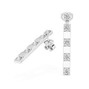 Ensemble UNIQUE DANGLERS en or blanc 18 carats avec diamants de laboratoire certifiés IGI, plaqué rhodium, luxe, pierres latérales 1,1 carat, pour un usage quotidien, glamour - Product Image 2