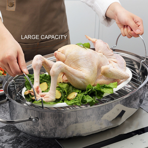 Elegante bandeja para asar para una cocina familiar saludable y deliciosa con un diseño espacioso de acero inoxidable, cómoda de usar - Product Image 4