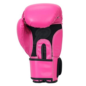 Gants de boxe professionnels personnalisés en cuir noir avec fermeture auto-agrippante rouge en EVA antidérapante, légers, synthétiques, pour arts martiaux - Product Image 3