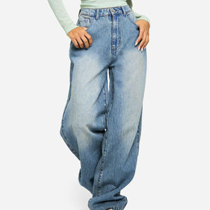 Nouveau Jean Oversize de Haute Qualité en Denim Personnalisable 100% Coton, Pantalon Baggy 2026 avec Broderie Élégante pour Femme - Product Image 4