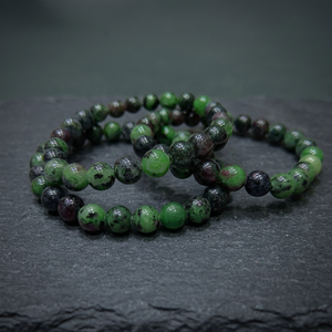 <b>Ruby</b> Zoisite <b>bracelet</b> high quality and precious stone 8mm Size For natural beads <b>bracelet</b> also used for healing and energy - Product Image 1