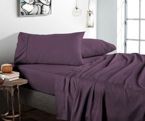 300 TC Plum Cotton Bedsheet <b>Set</b> Queen Size Luxury Hotel Quality <b>Bedding</b> with Pillow Covers for Wholesale Export, durable longer - Product Image 1