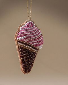 Unique Handmade Christmas Hanging Ornaments with Detailed Beading for Modern Artistic Holiday Home Styling - Product Image 3