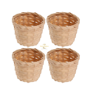 Panier en bambou tissé à la main, mini panier de rangement écologique, organisateur en bambou naturel pour la décoration de la maison, cadeau et présentation - Product Image 1