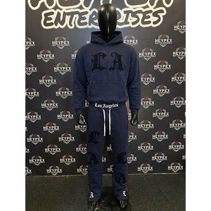 Ensemble 2 pièces de survêtement sportif pour homme en coton 100 % personnalisé, avec sweat à capuche et pantalon, en polaire thermique épais pour l'hiver, vente en gros - Product Image 6