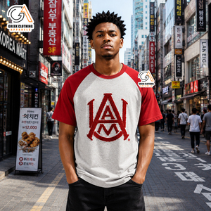 Ropa griega para hombre, camiseta formal negra de manga corta AAMU |   Camiseta de Cuello Redondo, Corte Regular, 100% Algodón Jersey, 300g, Antiarrugas - Product Image 4