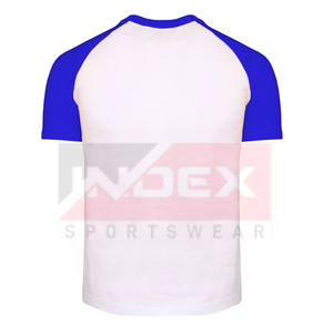 INDEX Men's Yellow Raglan Sleeve T-Shirt O-Neck Casual Cotton Jersey Breathable Regular Fit Solid Design Front <b>Logo</b> - Product Image 4