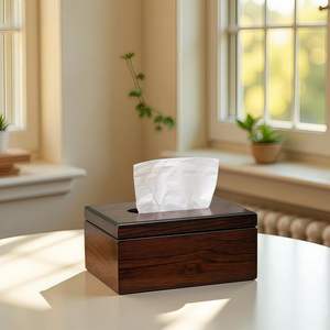 Boîte à mouchoirs en bois de qualité supérieure pour une décoration intérieure élégante avec des bords lisses et une finition soignée - Product Image 3