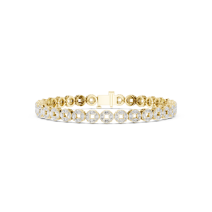 Pulsera de tenis de oro amarillo de 10K con diamantes cultivados en laboratorio, diseño geométrico de lujo, elegante joyería fina circular para mujer - Product Image 2