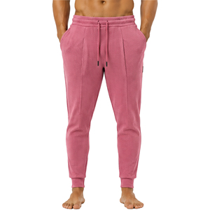 Custom Waffle Knit Trousers for <b>Men</b> <b>Slim</b> <b>Fit</b> Casual Textured <b>Joggers</b> Elastic Waist Drawstring Lightweight Daily Bottoms <b>Mens</b> - Product Image 1