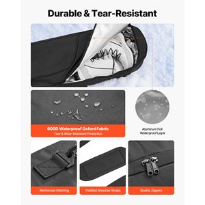 Borsa per Snowboard in Tessuto Oxford 600D Impermeabile per Viaggi Aerei, Borsa Imbottita Regolabile per Sci e Snowboard fino a 65 Pollici/165 cm - Product Image 3