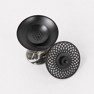 Quemador de Incienso con Base de Mármol Negro y Tapa Metálica, Difusor de Aromaterapia para Uso en Todas las Estaciones - Product Image 1
