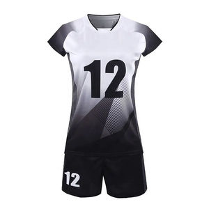 Uniforme de Voleibol Negro Degradado para Mujer al por Mayor, Conjunto Personalizado de Camiseta de Manga Corta y Pantalones Cortos con Número Personalizado, Ropa Deportiva - Product Image 2