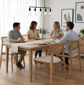 Chaise de salle à manger en rotin européen, empilable, design moderne, pour la maison, le bureau, le parc, chaise en bois pour événements de mariage, best-seller - Product Image 6