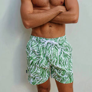 Shorts de plage rayés OEM pour hommes, imprimés, légers, 100 % polyester, séchage rapide, avec cordon de serrage à la taille - Product Image 4